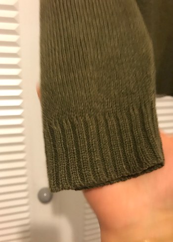 Kadın Yeşil Örgü Yün Kazak - Görsel 4