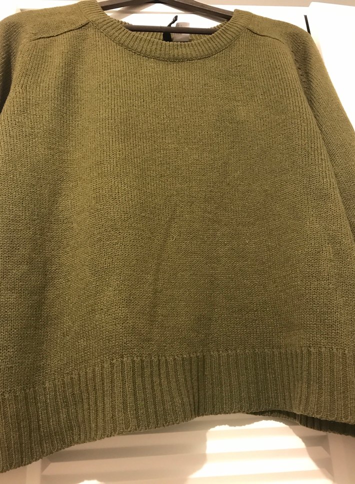 Kadın Yeşil Örgü Yün Kazak - Görsel 3