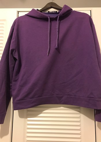 Mor Kadın Kapüşonlu Sweatshirt - Görsel 2