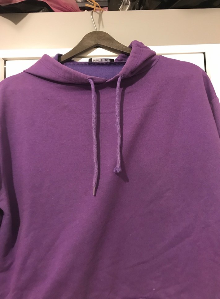 Mor Kadın Kapüşonlu Sweatshirt - Görsel 3