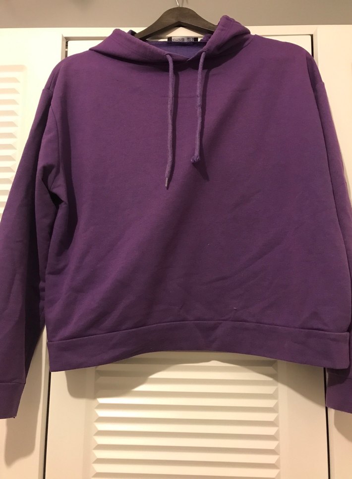 Mor Kadın Kapüşonlu Sweatshirt - Görsel 2