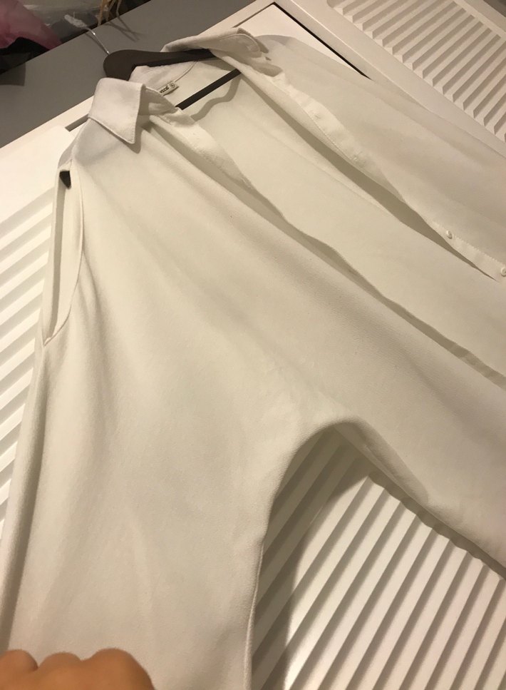 Beyaz Keten Kadın Gömlek - Görsel 2