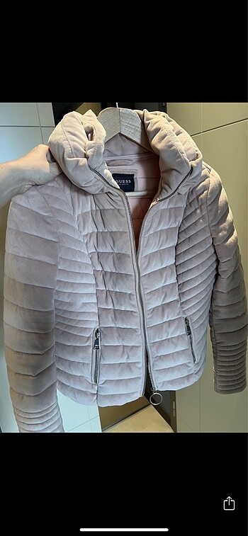 Guess Guess L beden uçuk pembe mont/ su itme özellikli kumaş