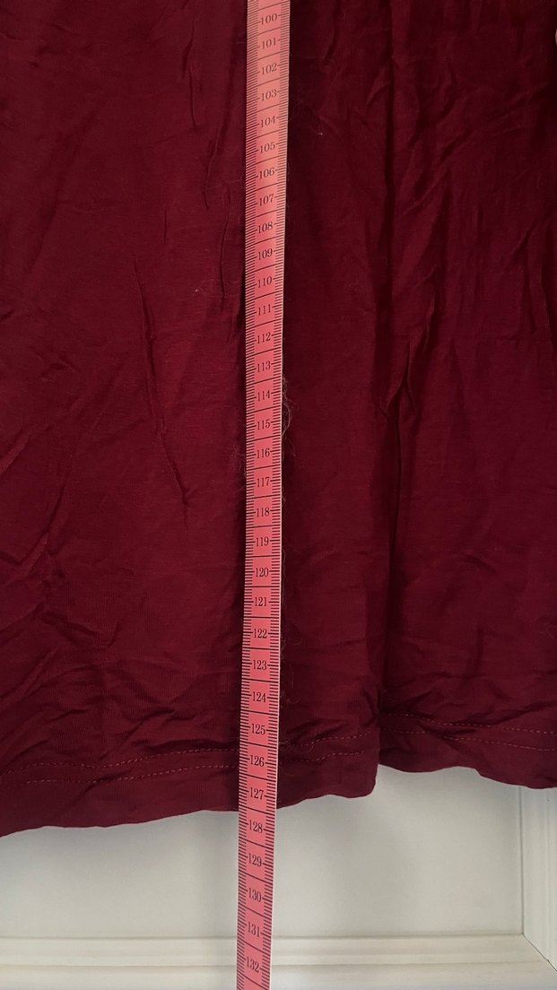 Bordo Nakışlı Uzun Kadın Sabahlık - Görsel 3