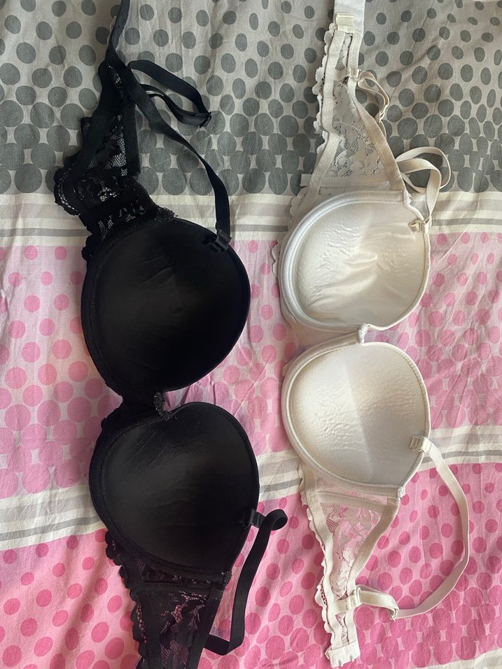 Dantel Detaylı Siyah ve Beyaz Goth Sütyen - Görsel 5