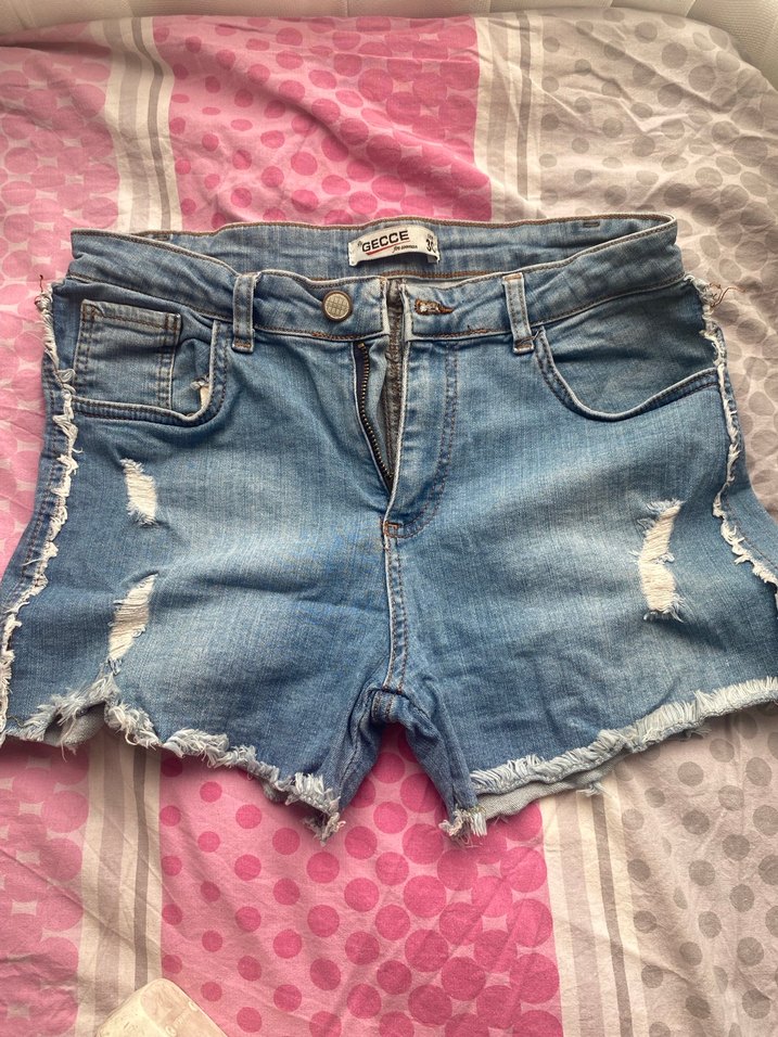 Mini kot şort - Görsel 3