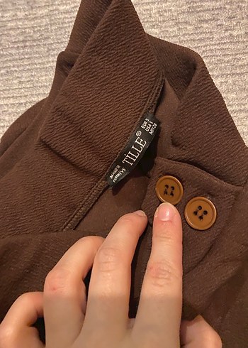 Düğmeli Kahverengi Kadın Kumaş Pantolon - Görsel 2