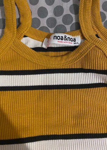 Sarı Çizgili Örgü Kadın Atlet - Görsel 2