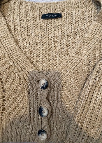 Bej Örgü Kadın Hırka - Görsel 2