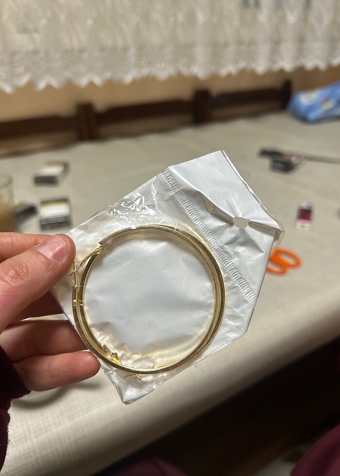 Halka gold renk küpe - Görsel 2