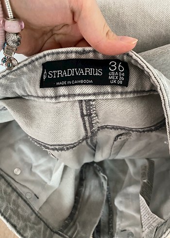 Gri düşük bel Kadın Kot Pantolon - Görsel 4