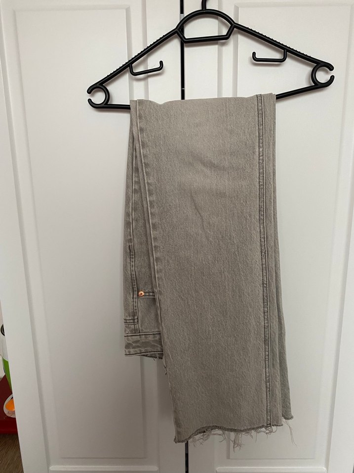 Gri düşük bel Kadın Kot Pantolon - Görsel 2