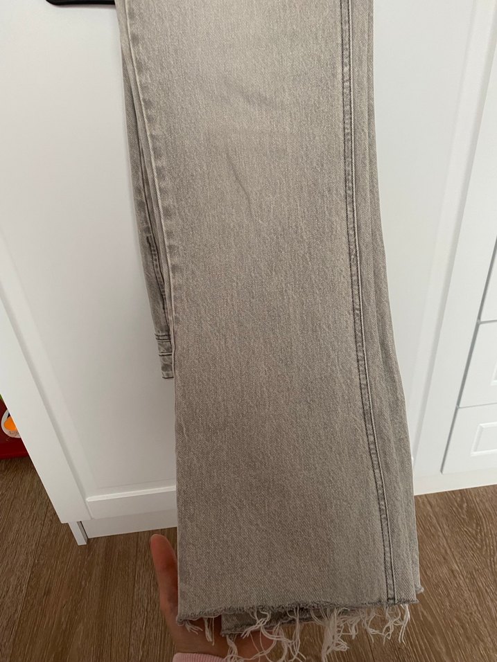 Gri düşük bel Kadın Kot Pantolon - Görsel 3