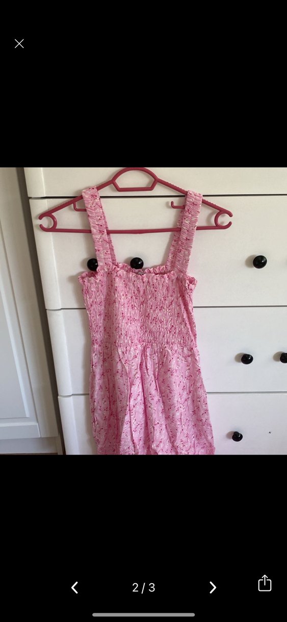 Pudra Pembe Uzun Bohem Tül Elbise - Görsel 2