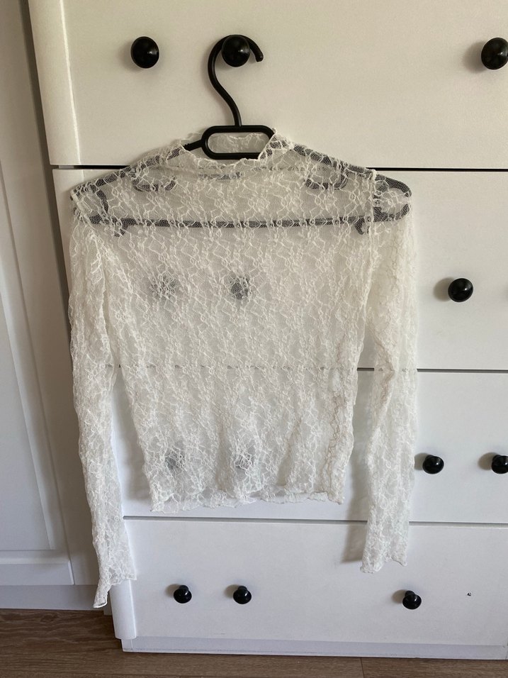 Beyaz Dantel Bohem Uzun Kollu Bluz - Görsel 2