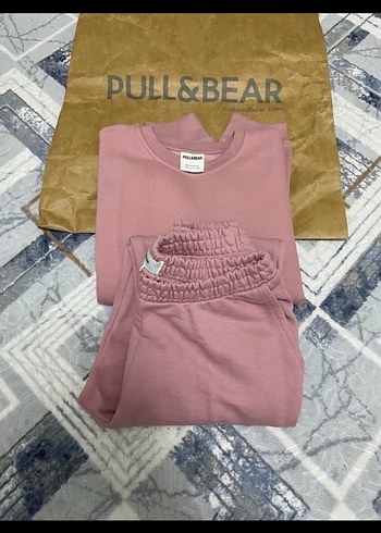 Pull and Bear Pembe Pamuklu Kadin Esofman Takimi