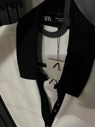 Zara ZARA MINI YAKALI KOLSUZ ELBİSE