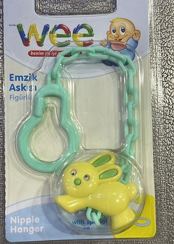 Wee Baby Sarı Tavşan Figürlü Emzik Askısı