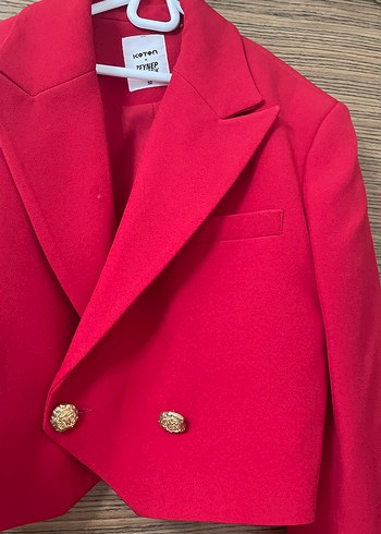 Kırmızı Mini Kadın Blazer Ceket