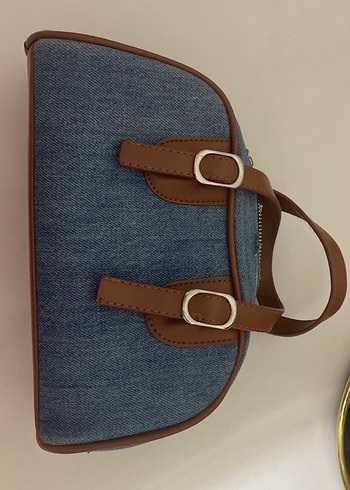 Diğer Kahverengi Tokalı Denim Kadın Omuz Çantası