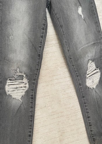 Diğer Kadın Gri Dar Kesim Denim Jean