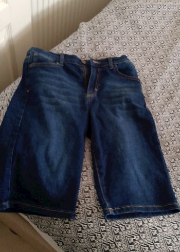 Erkek Koyu Mavi Bol Kesim Denim Şort - Görsel 5