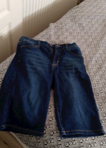 Erkek Koyu Mavi Bol Kesim Denim Şort - Görsel 16