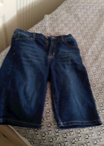 Erkek Koyu Mavi Bol Kesim Denim Şort - Görsel 11