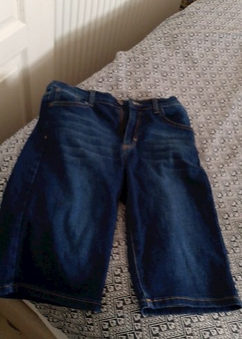 Erkek Koyu Mavi Bol Kesim Denim Şort - Görsel 17