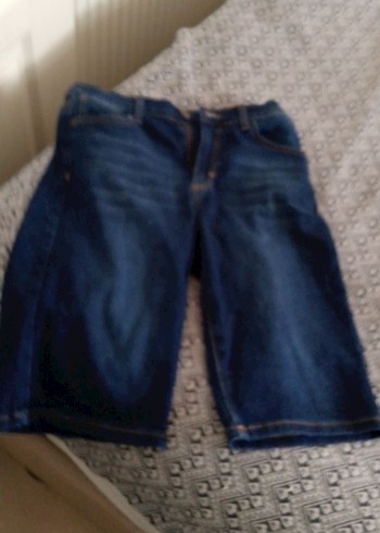 Erkek Koyu Mavi Bol Kesim Denim Şort - Görsel 3