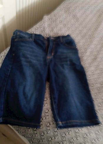 Erkek Koyu Mavi Bol Kesim Denim Şort - Görsel 12