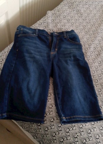 Erkek Koyu Mavi Bol Kesim Denim Şort - Görsel 9