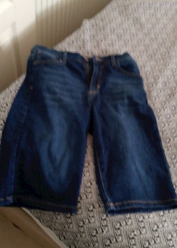 Erkek Koyu Mavi Bol Kesim Denim Şort - Görsel 8