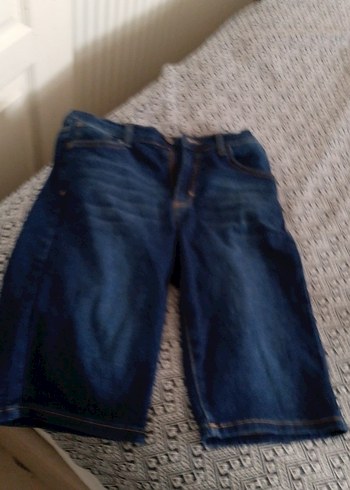 Erkek Koyu Mavi Bol Kesim Denim Şort - Görsel 15