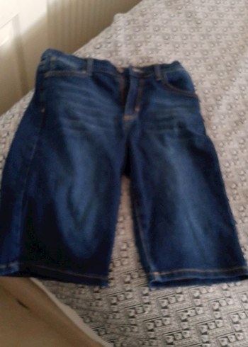 Erkek Koyu Mavi Bol Kesim Denim Şort - Görsel 2