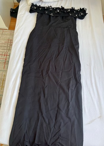 Uzun Siyah Hamile Abiye Elbise - Görsel 3