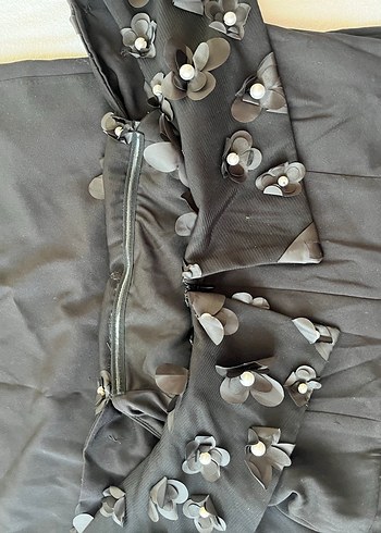 Uzun Siyah Hamile Abiye Elbise - Görsel 4