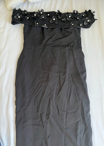 Uzun Siyah Hamile Abiye Elbise - Görsel 2