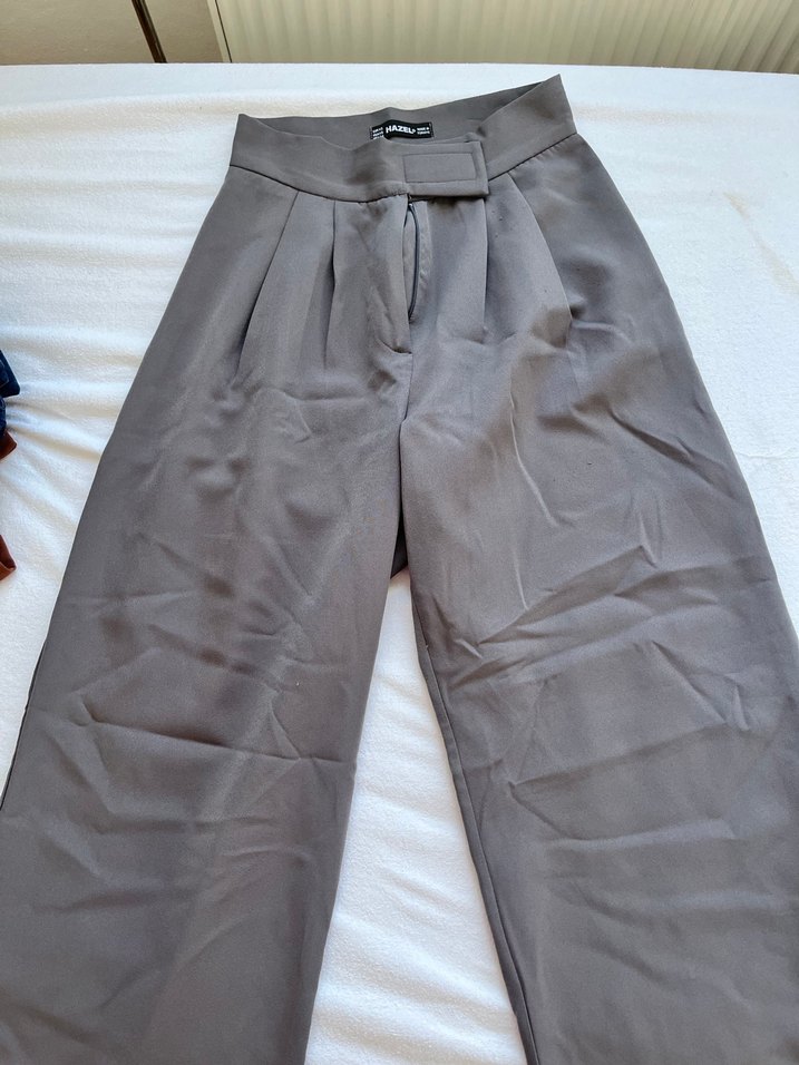 Kadın Kahverengi Pilili Midi Kumaş Pantolon - Görsel 3