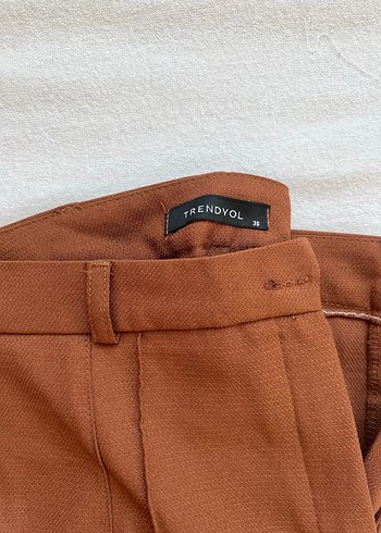 Kadın Kahverengi Midi Kumaş Pantolon - Görsel 2