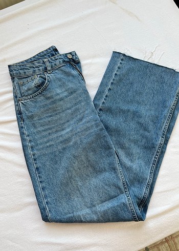 Kadın Mavi Regular Fit Midi Denim Pantolon - Görsel 2