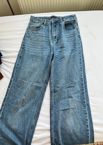 Kadın Mavi Regular Fit Midi Denim Pantolon - Görsel 4