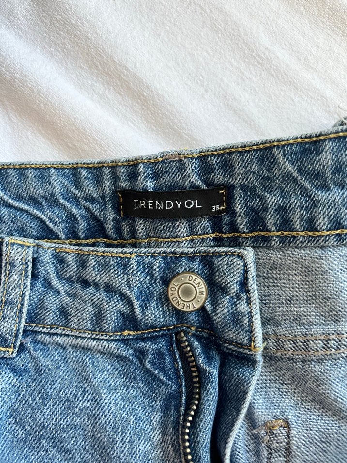 Kadın Mavi Regular Fit Midi Denim Pantolon - Görsel 3
