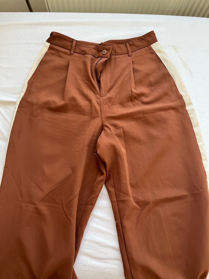 Kahverengi Midi Kadın Kumaş Pantolon - Görsel 2