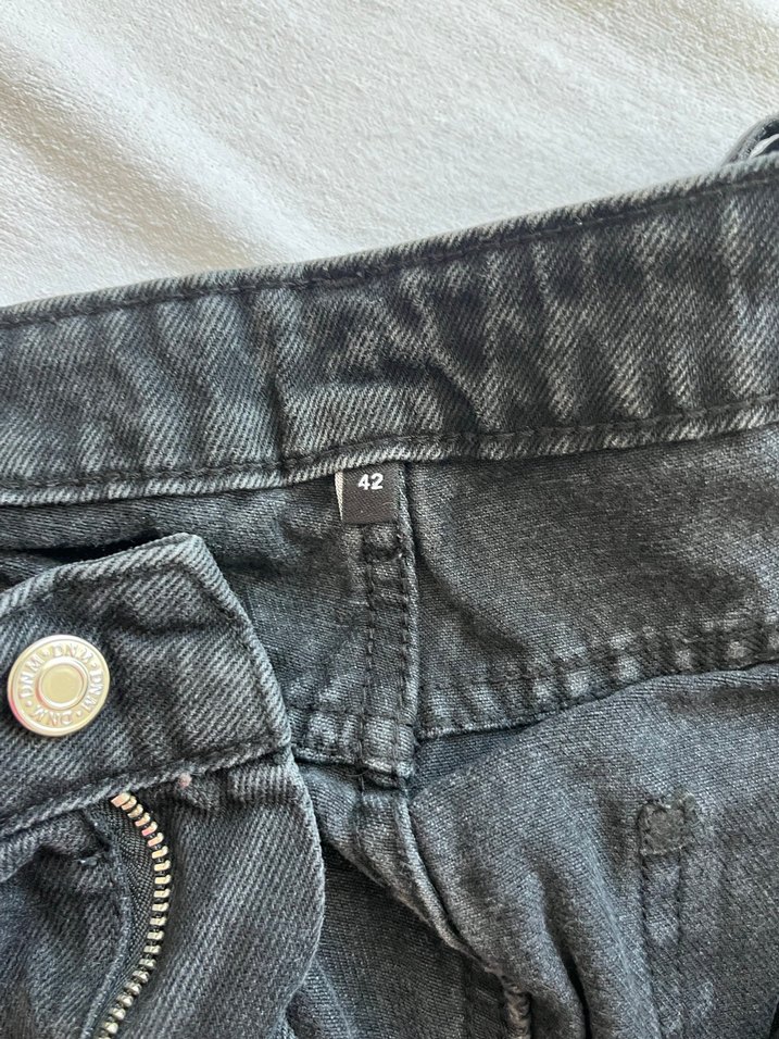 Gri Bol Kesim Midi Kadın Kot Pantolon - Görsel 2