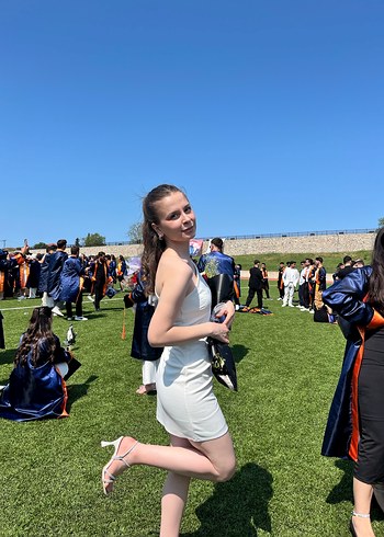 Beyaz Straplez Mini Mezuniyet Elbisesi - Görsel 3