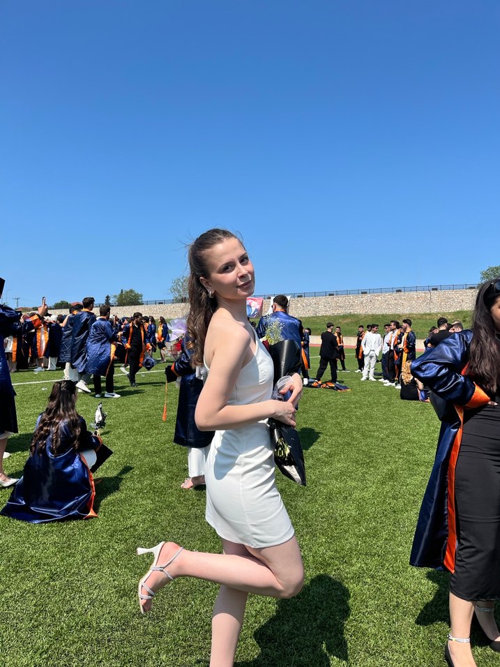 Beyaz Straplez Mini Mezuniyet Elbisesi - Görsel 3