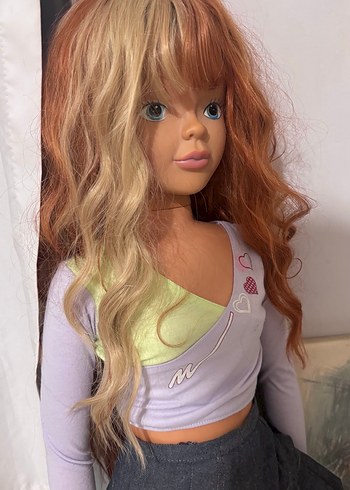 Kızıl sarı saç detaylı Dalgalı peruk 65 70 cm - Görsel 6