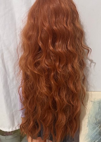 Kızıl sarı saç detaylı Dalgalı peruk 65 70 cm - Görsel 4