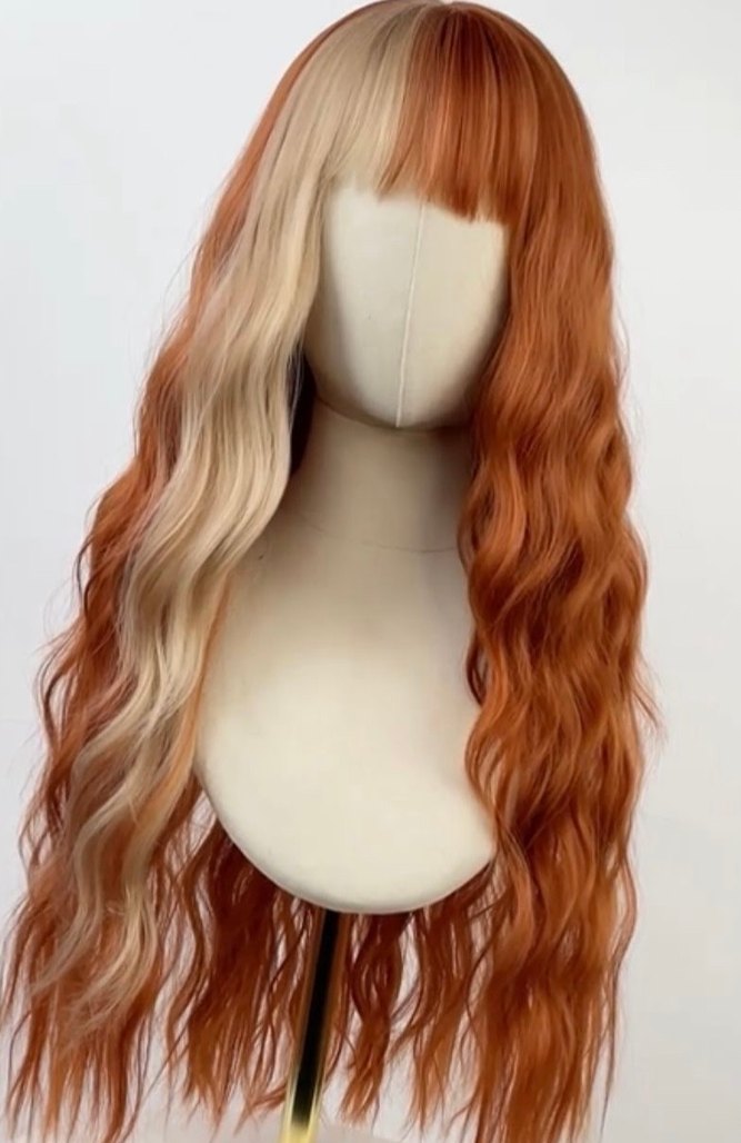 Kızıl sarı saç detaylı Dalgalı peruk 65 70 cm - Görsel 2